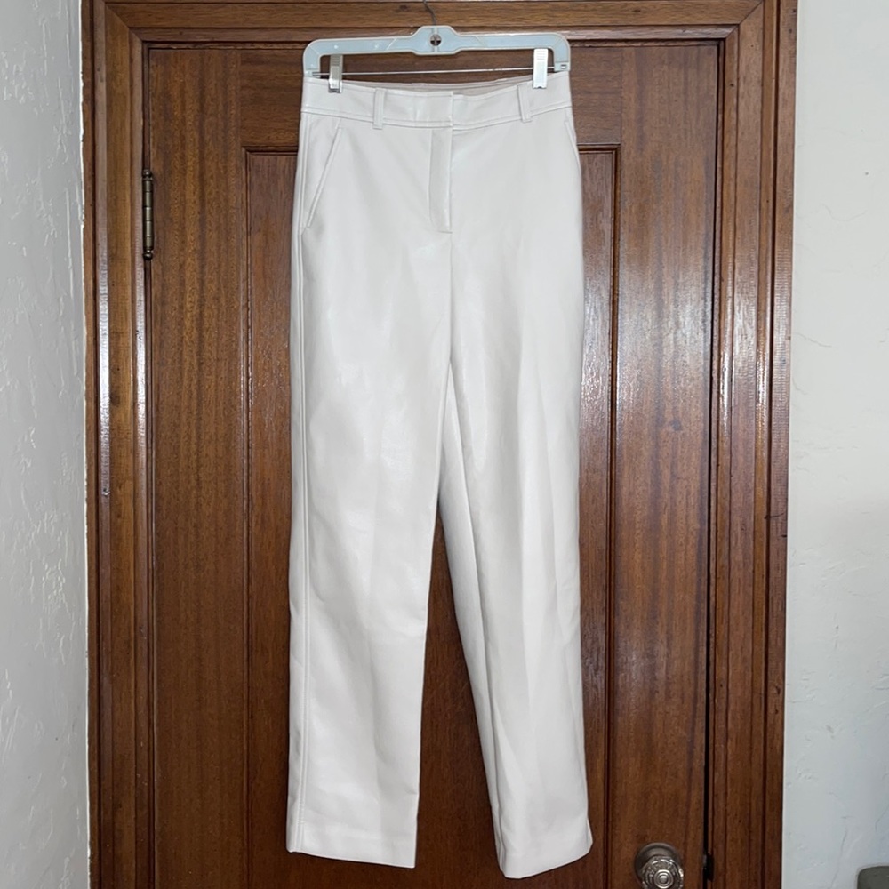 Aritzia Babaton Command Vegan Leather Pant - Oatmeal color/Size 4